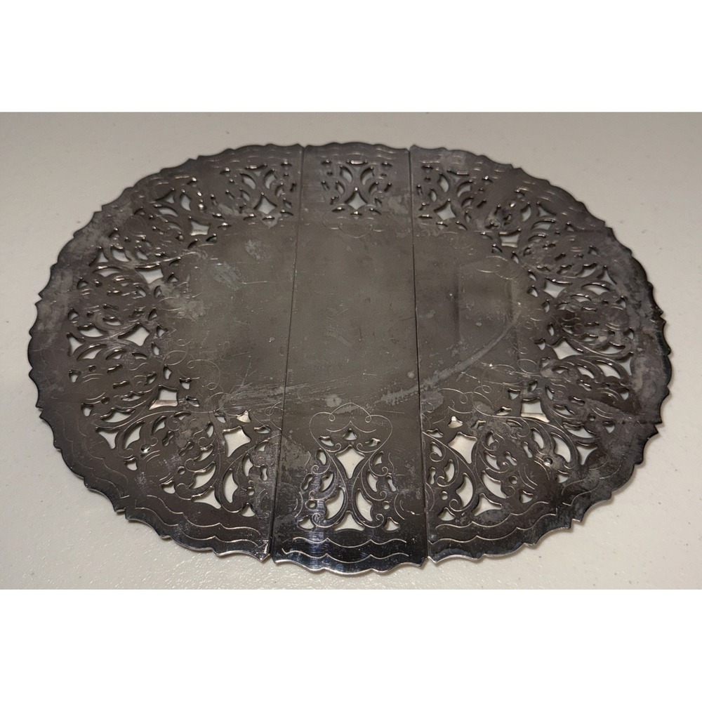Italy WA Silver Hot Plate‎ Expandable Trivet Vintage